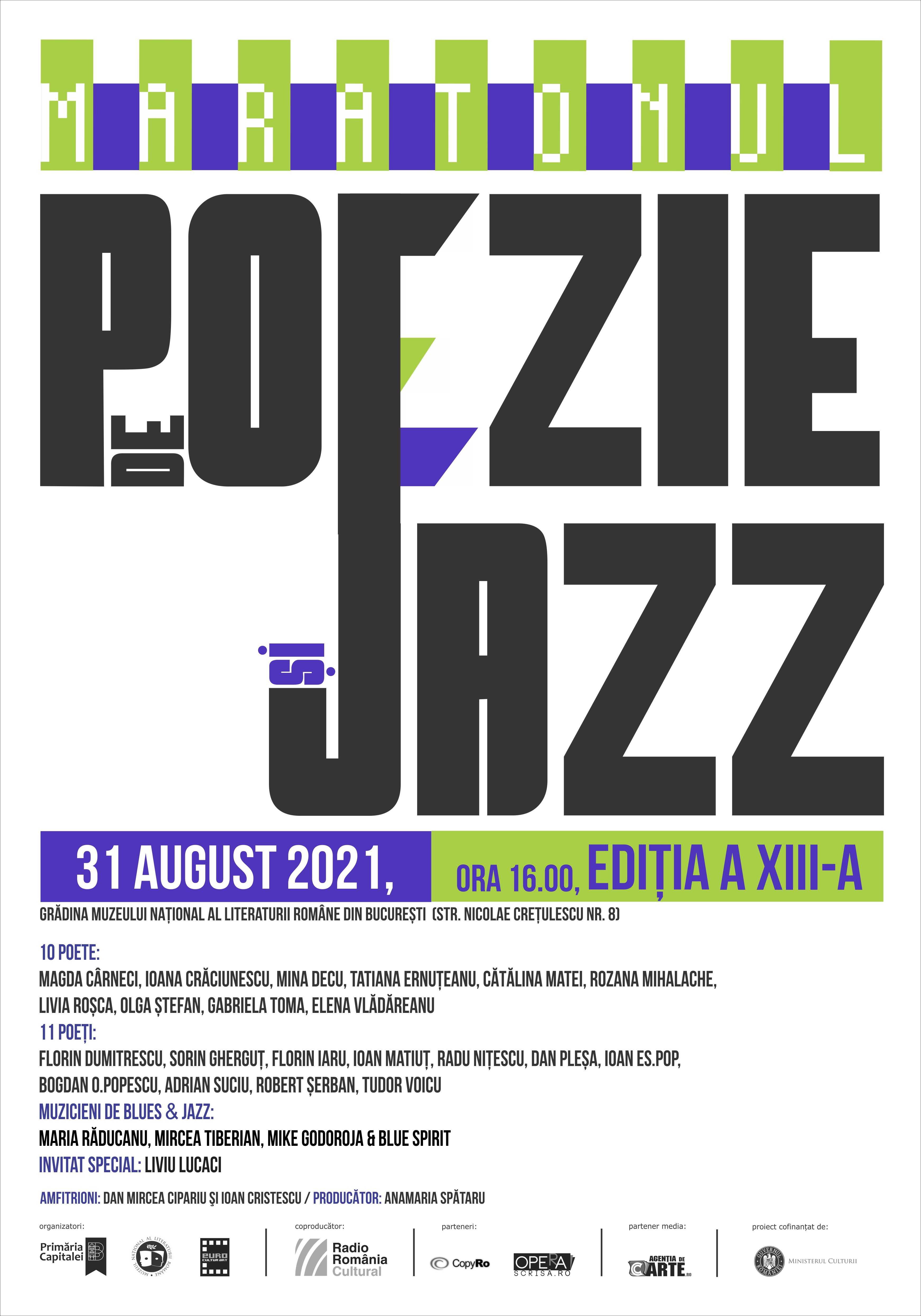 A treisprezecea ediție Maratonului de Poezie și Jazz, de Ziua Limbii Române - de cArte